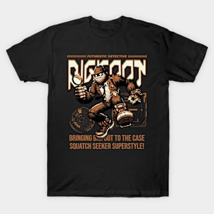 Bigfoot Detective Sci-fi Job Future Mecha Animals Robot T-Shirt